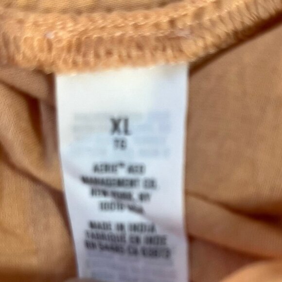 Aerie Smocked Tiered Baby Doll Sun Dress Size XL Peach Tie Straps Lightweight - Picture 7 of 9